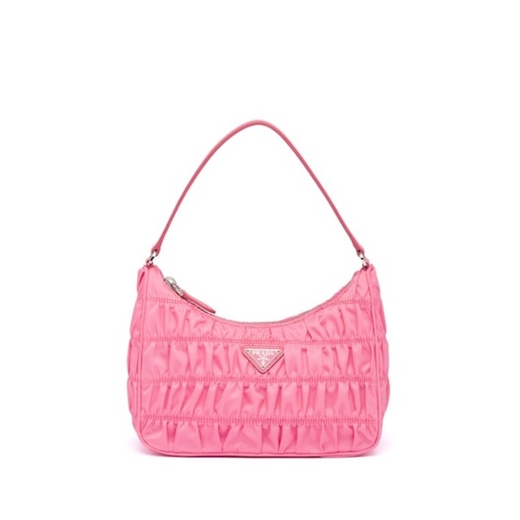 prada mini bag nylon and saffiano leather pink